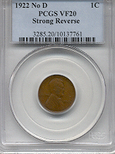1922 No D PCGS VF20 Strong Reverse  CAC!